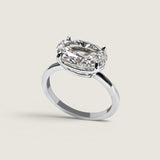 East West Oval Cut Ring(4 TCW)
