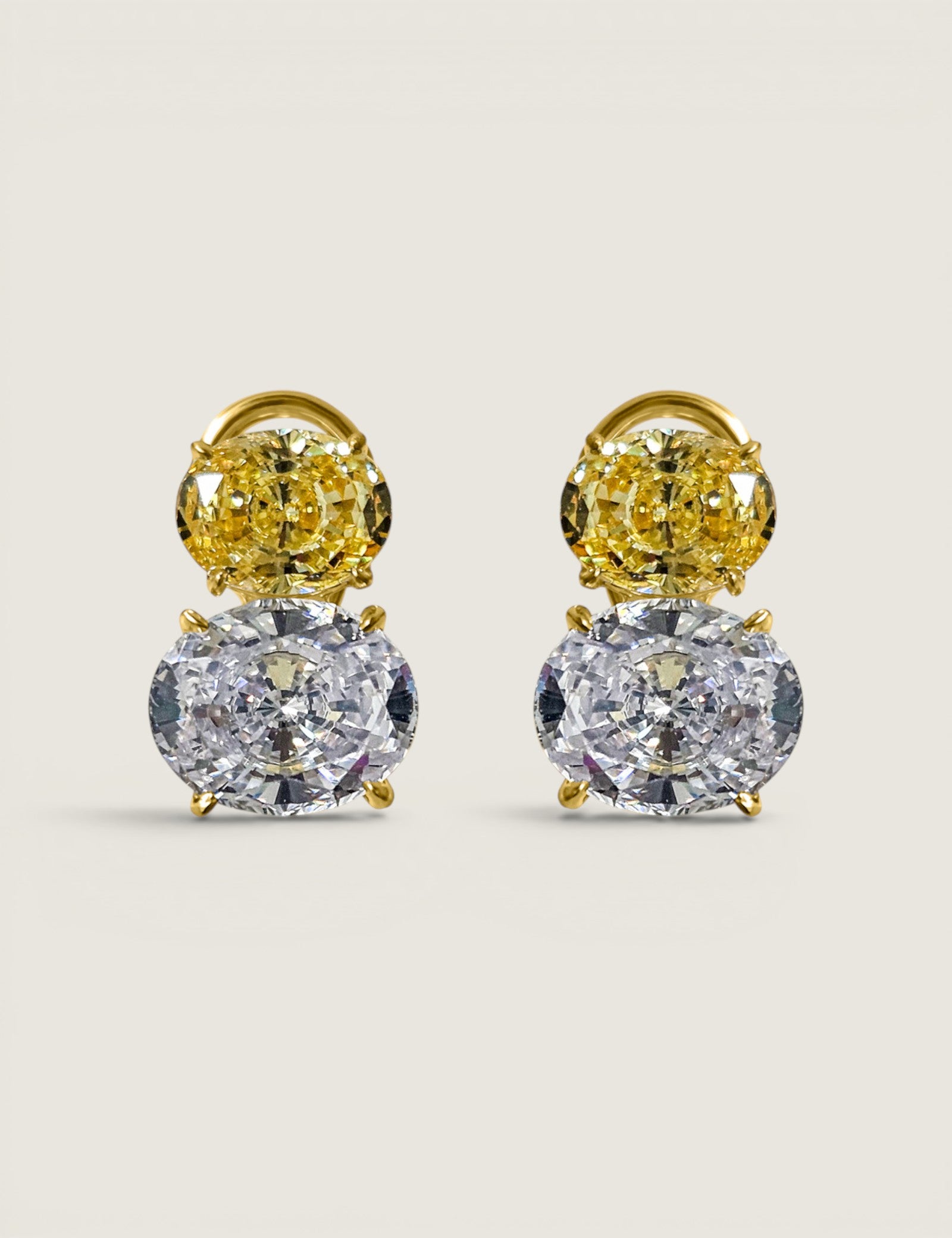 Double Oval Canary Stud (8 TCW)