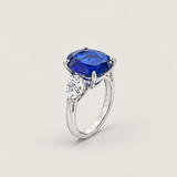 Oval Sapphire & Pear-Shaped Three-Stone Ring (6.4 TCW)