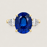 Oval Sapphire & Pear-Shaped Three-Stone Ring (6.4 TCW)