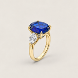Oval Sapphire & Pear-Shaped Three-Stone Ring (6.4 TCW)