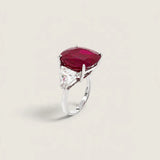 Grandour Crimson Reverie Three Stone Ring
