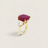 Grandour Crimson Reverie Three Stone Ring
