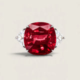 Grandour Crimson Reverie Three Stone Ring