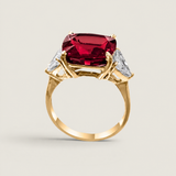 Crimson Reverie Three Stone Ring (11.1 TCW)