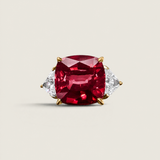 Crimson Reverie Three Stone Ring (11.1 TCW)