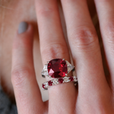 Crimson Reverie Three Stone Ring (11.1 TCW)