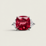 Crimson Reverie Three Stone Ring (11.1 TCW)