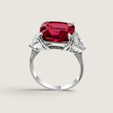 Crimson Reverie Three Stone Ring (11.1 TCW)