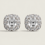 Asscher-Cut Halo Earrings (11.8 TCW)
