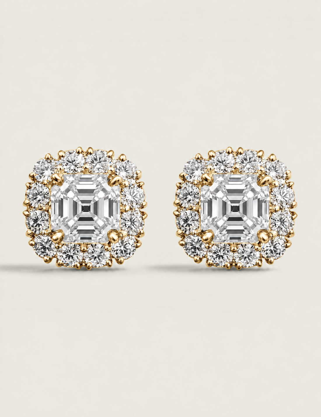 Asscher-Cut Halo Earrings (11.8 TCW)