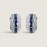 Sapphire Channel Huggie Hoop Earrings