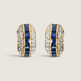 Sapphire Channel Huggie Hoop Earrings
