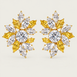 Canary & Diamond Marquise Sunburst Earrings