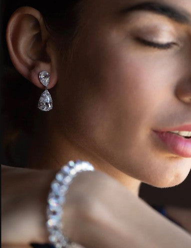 Large Double Pear Drop Earrings (22 TCW)