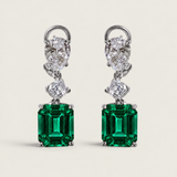 Emerald-Cut Lab-Grown Emerald & Pear-Shaped Drop Earrings (19.10 TCW)