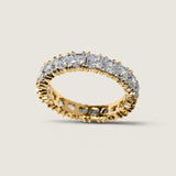 CZ Eternity band ring with Princess cut stones of approximately 4 total carat weight. 3mm Prong set. F444-CZ-14K