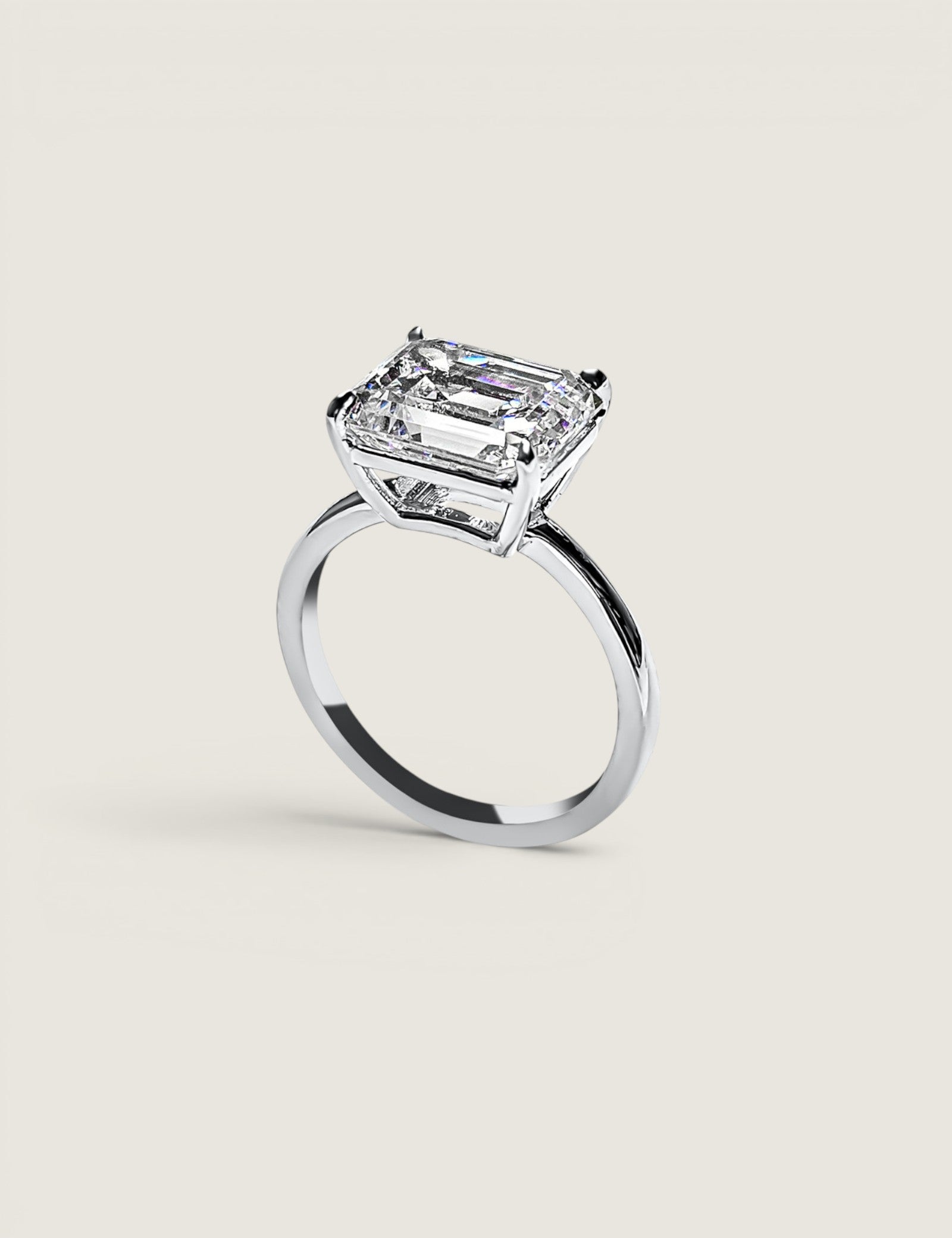 East West Emerald Cut Ring(5 TCW)