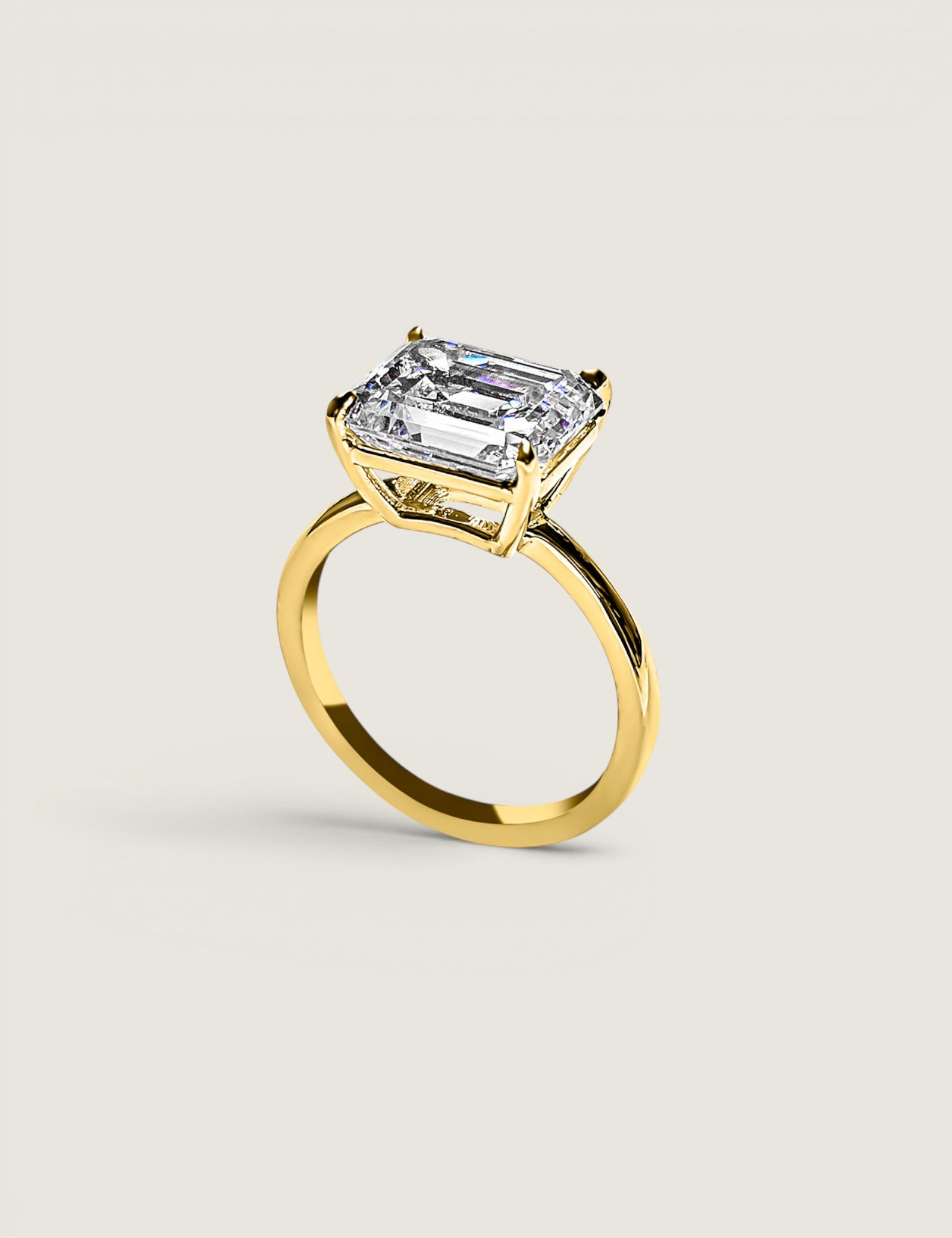 East West Emerald Cut Ring(5 TCW)