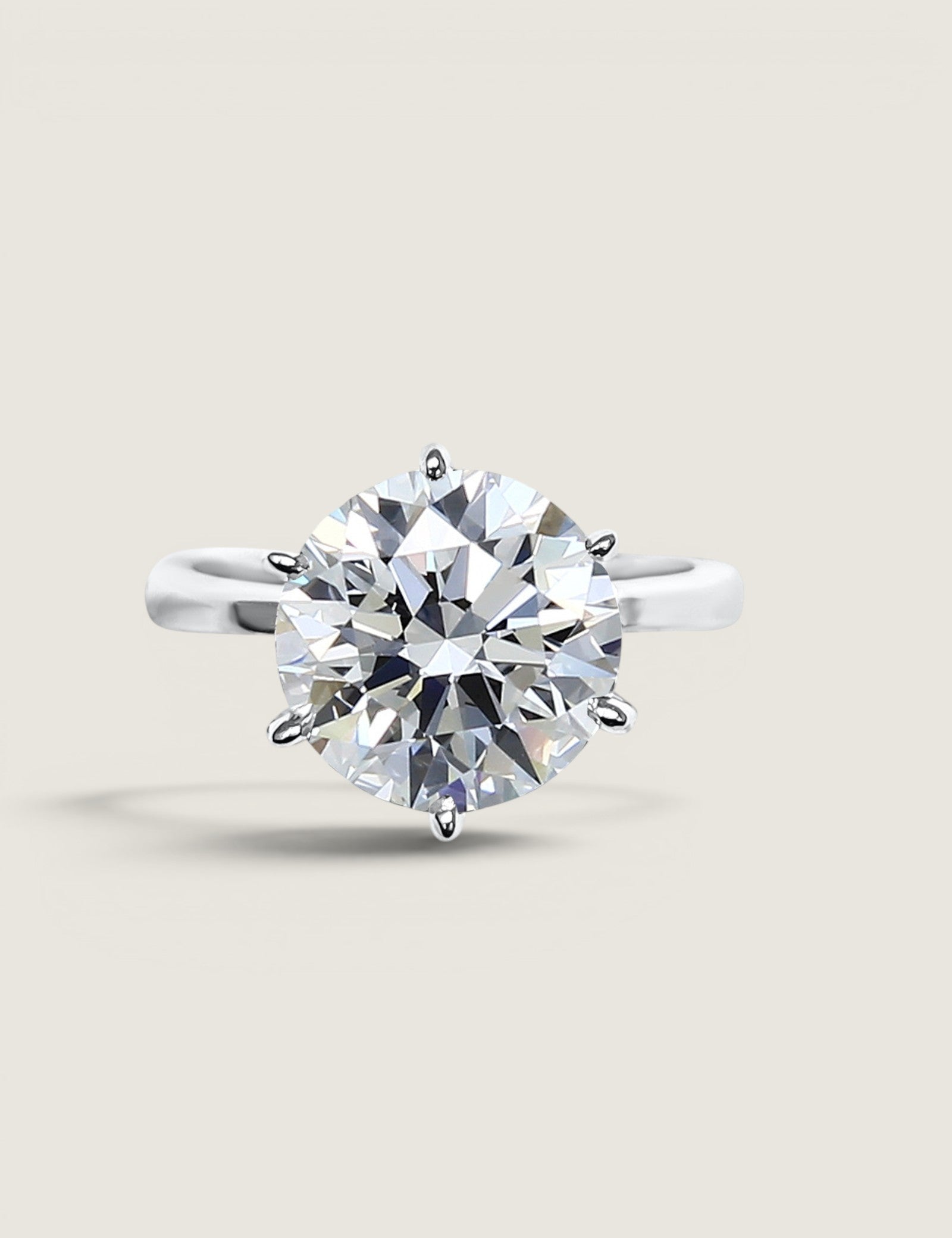 5ct Round Cut Solitaire Ring. Center stone size: 11mm 17166-10-CZ-14K
