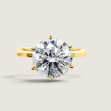 5ct Round Cut Solitaire Ring. Center stone size: 11mm 17166-10-CZ-14K