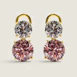 Round Pink Drop Earrings (12 TCW)