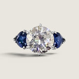 4CT SOLITAIRE WITH .70CT HEART SIDES - F1462-SAP-CZ-14KT