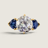 4CT SOLITAIRE WITH .70CT HEART SIDES - F1462-SAP-CZ-14KT