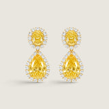 Regal Canary Halo Drop Earrings (33.5 TCW)