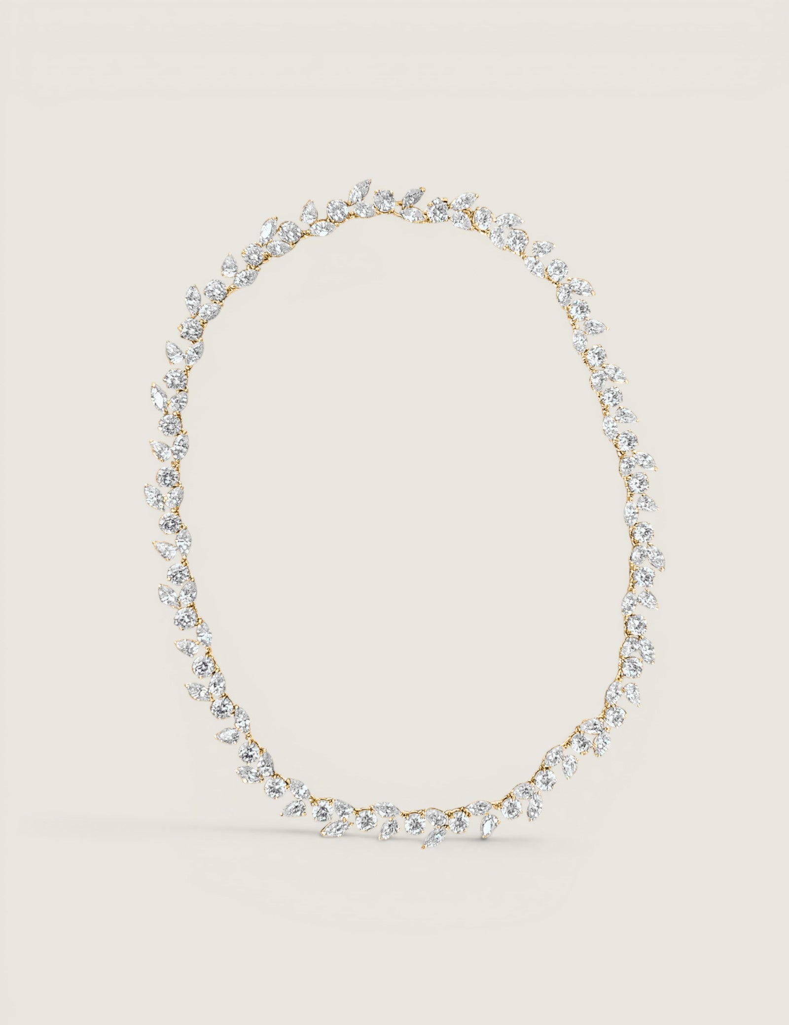 Connecting Round, Double Pears and Marquise Necklace