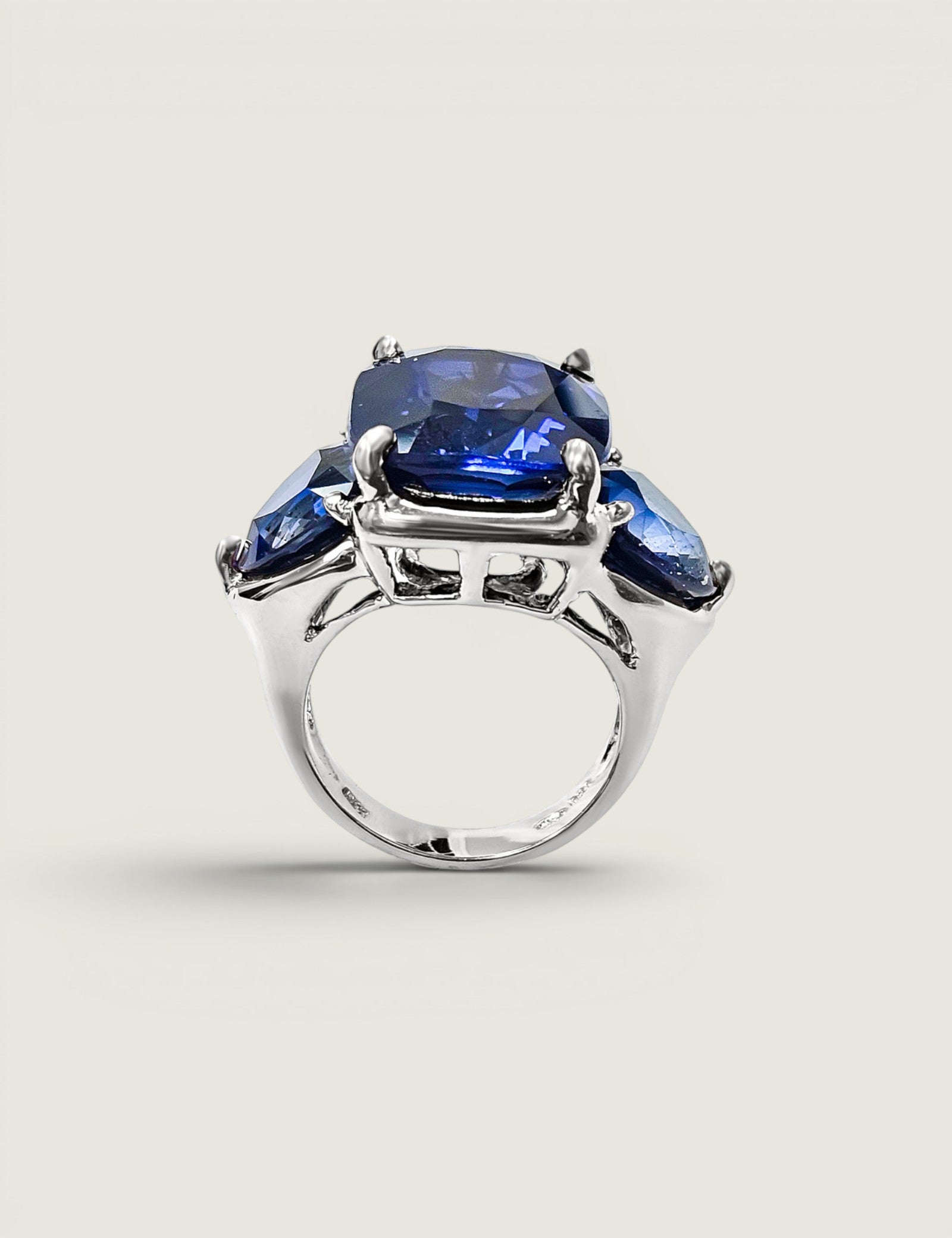 Large Sapphire Three Stone Ring (17.5 TCW)