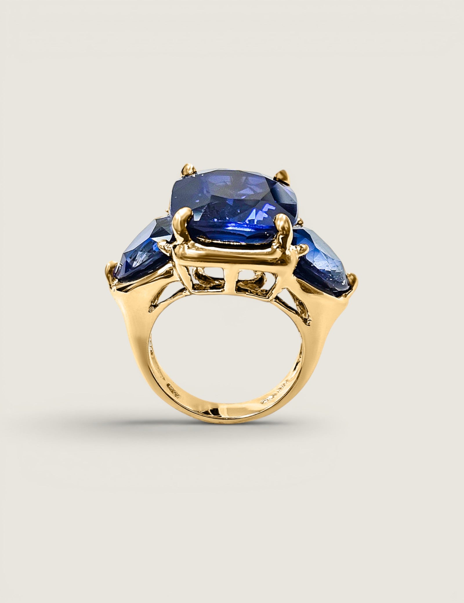 Large Sapphire Three Stone Ring (17.5 TCW)