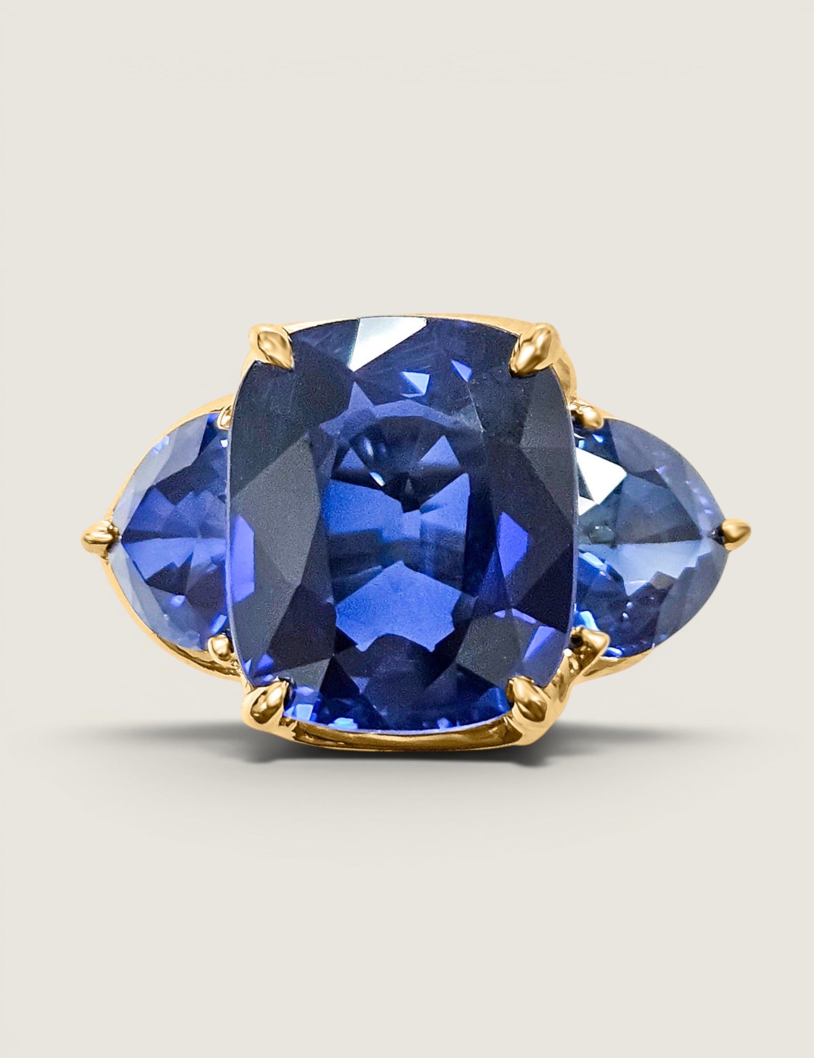 Large Sapphire Three Stone Ring (17.5 TCW)