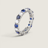 Round Sapphire Eternity Band