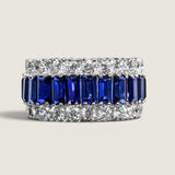 Royal Sapphire Baguette and Round Wedding Band (7.25TCW)