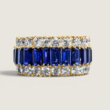 Royal Sapphire Baguette and Round Wedding Band (7.25TCW)