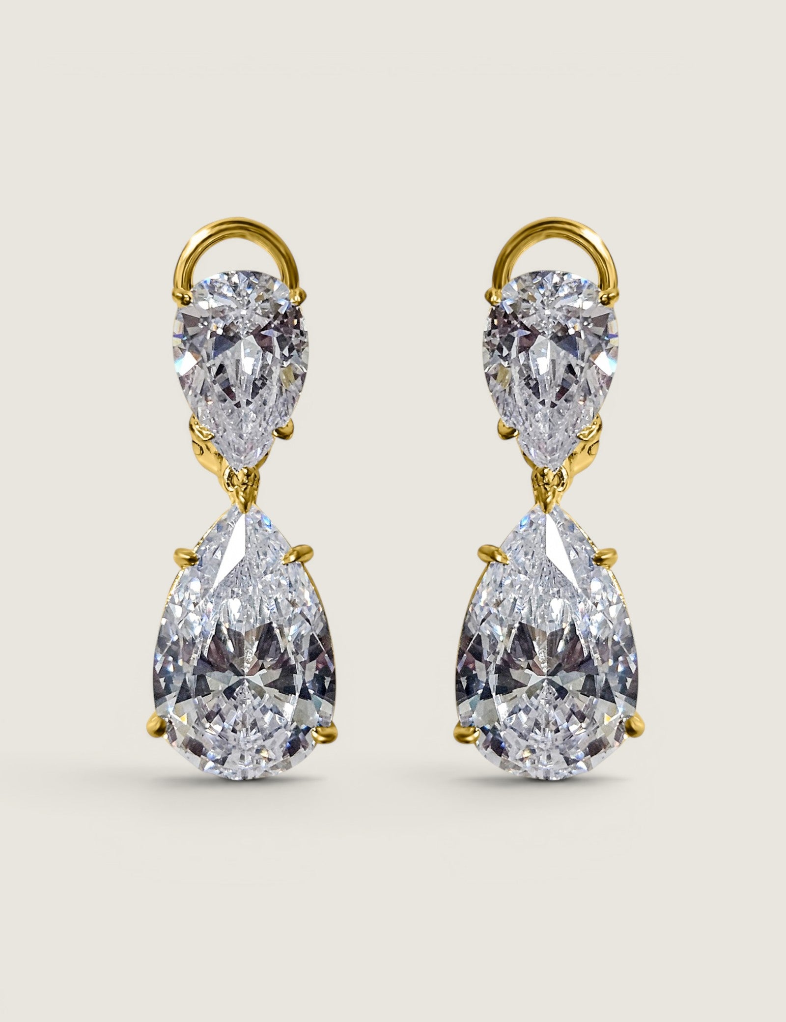 Double Pear Drop Earrings (15 TCW)