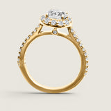 Round Halo Ring with Pave Band (2.30 TCW)