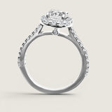Round Halo Ring with Pave Band (2.30 TCW)