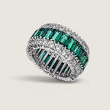 Emerald Baguette and Round Wedding Band (7.25TCW)