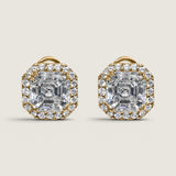 Asscher Pave Stud Earrings