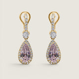 Pink Pear with Pave Drop Earring