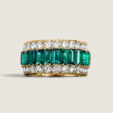Emerald Baguette and Round Wedding Band (7.25TCW)