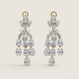 MULTI PEARSHAPE CHANDELIER DROP EARRING - EF1365/CZ