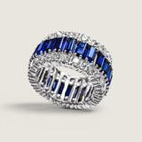 Royal Sapphire Baguette and Round Wedding Band (7.25TCW)