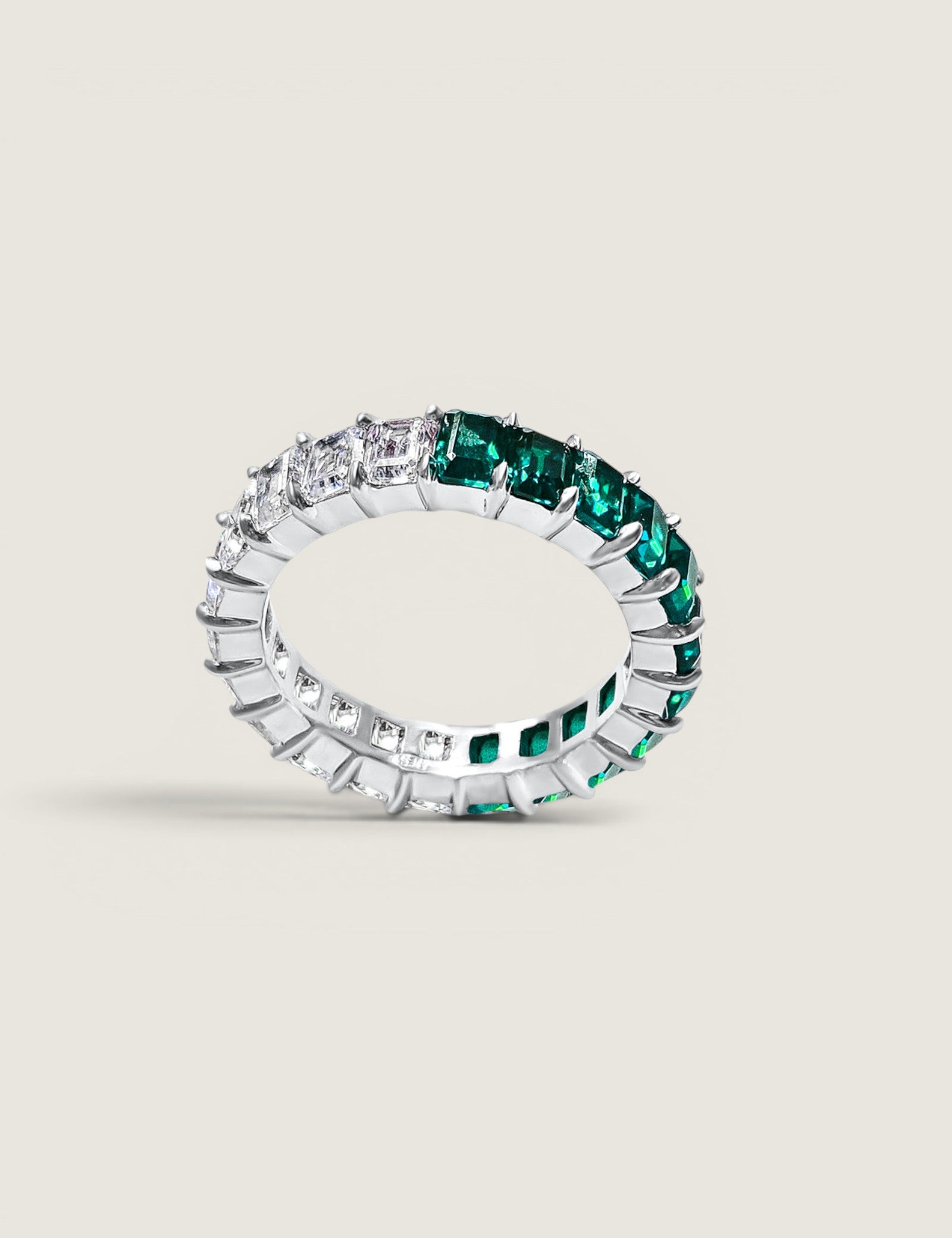 Emerald Contrast Eternity Band (4.6 TCW)