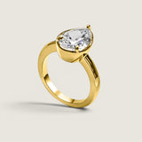 Bezel Set Pear Shape Ring(3 TCW)