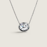 Bezel Set Oval Pendant Necklace (5 TCW)
