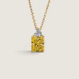 Canary Radiant-Cut Pendant with Trillion Top