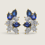 Sapphire Pear Cluster Earrings (28 TCW)